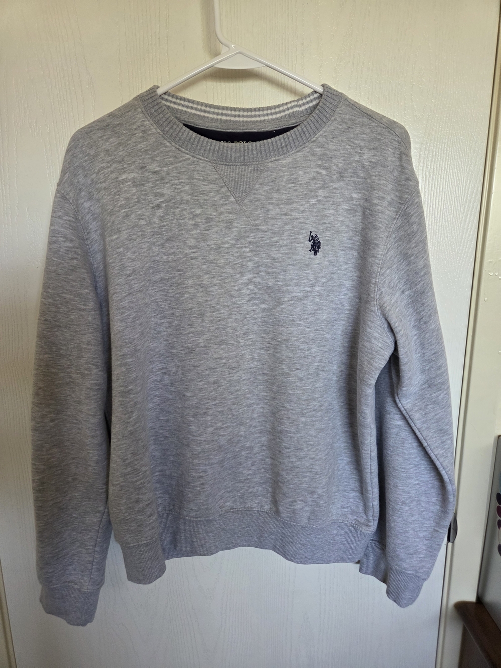 U.S. Polo Assn. Light Gray Crewneck Sweatshirt with Embroidered Pony